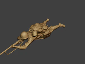 russian soldier ww2 shoot lying r1 3D Print Model