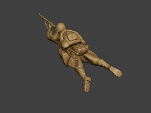 russian soldier ww2 shoot lying r1 3D Print Model