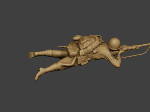 russian soldier ww2 shoot lying r1 3D Print Model