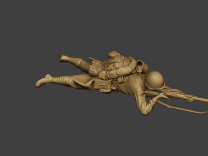 russian soldier ww2 shoot lying r1 3D Print Model