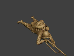 russian soldier ww2 shoot lying r1 3D Print Model