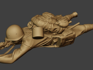 russian soldier ww2 shoot lying r1 Modelo de Impressão 3D
