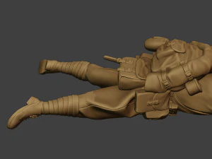 russian soldier ww2 shoot lying r1 3D Print Model