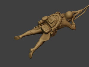 russian soldier ww2 shoot lying r1 Modelo de Impressão 3D