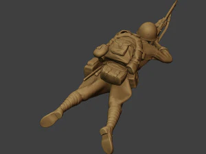 russian soldier ww2 shoot lying r1 3D Print Model