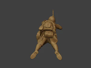 russian soldier ww2 shoot lying r1 3D Print Model