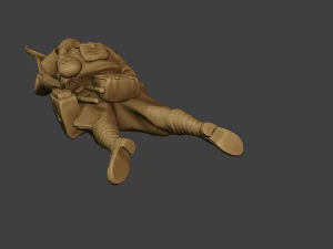 russian soldier ww2 shoot lying r1 3D Print Model