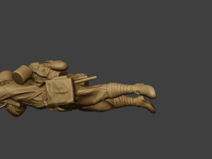 russian soldier ww2 shoot lying r1 3D Print Model