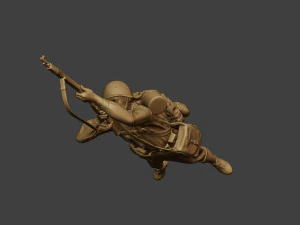 russian soldier ww2 shoot lying r1 3D Print Model