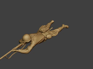 soldat russe ww2 tirer couch&eacute;2 r1 Modèles 3D en vedette