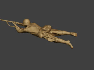 soldat russe ww2 tirer couch&eacute;2 r1 Modèles 3D en vedette