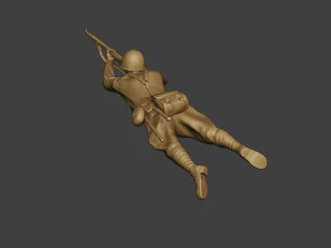 soldat russe ww2 tirer couch&eacute;2 r1 Modèles 3D en vedette