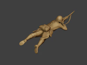 soldat russe ww2 tirer couch&eacute;2 r1 Modèles 3D en vedette