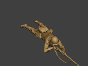 soldat russe ww2 tirer couch&eacute;2 r1 Modèles 3D en vedette