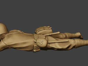 soldat russe ww2 tirer couch&eacute;2 r1 Modèles 3D en vedette