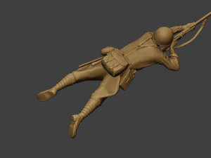 soldat russe ww2 tirer couch&eacute;2 r1 Modèles 3D en vedette