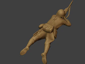 soldat russe ww2 tirer couch&eacute;2 r1 Modèles 3D en vedette