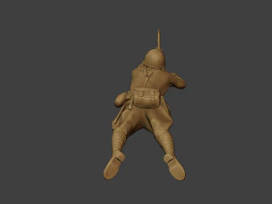 soldat russe ww2 tirer couch&eacute;2 r1 Modèles 3D en vedette