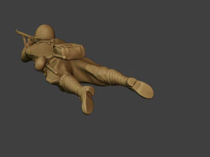 soldat russe ww2 tirer couch&eacute;2 r1 Modèles 3D en vedette