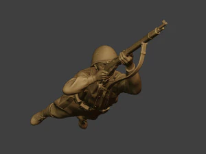 soldat russe ww2 tirer couch&eacute;2 r1 Modèles 3D en vedette