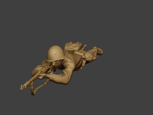 russian soldier ww2 shoot lying2 r1 Modèles 3D en vedette