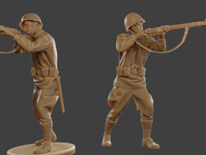russian soldier ww2 shoot stand r1 3D Print Model