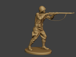 russian soldier ww2 shoot stand r1 3D Print Model