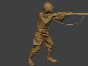 russian soldier ww2 shoot stand r1 3D Print Model