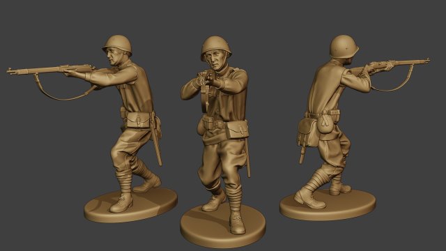 russian soldier ww2 shoot stand2 r1 Modelo de Impressão 3D .c4d .max .obj .3ds .fbx .stl .blend 