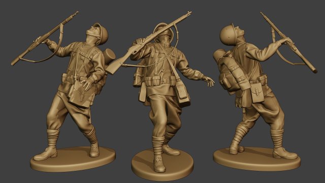 russian soldier ww2 shooted r1 3D Принт Модель .c4d .max .obj .3ds .fbx .stl .blend 