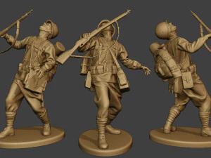 soldado ruso ww2 dispar&oacute; r1 Modelo de impresión 3D