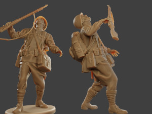 russian soldier ww2 shooted r1 3D Принт Модель