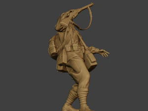 russian soldier ww2 shooted r1 3D Print Model