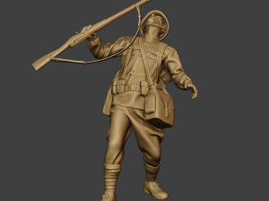 russian soldier ww2 shooted r1 3D Принт Модель
