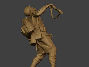 russian soldier ww2 shooted r1 3D Принт Модель