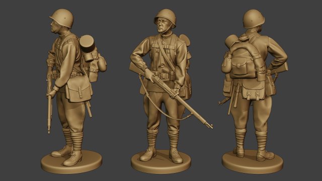 russian soldier ww2 stand r1 Modèles 3D en vedette .c4d .max .obj .3ds .fbx .stl .blend 