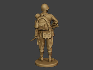 russian soldier ww2 stand r1 Modèles 3D en vedette