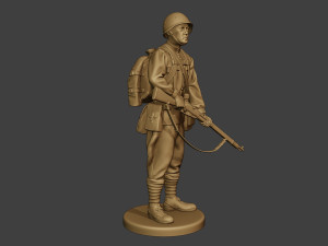 russian soldier ww2 stand r1 Modèles 3D en vedette
