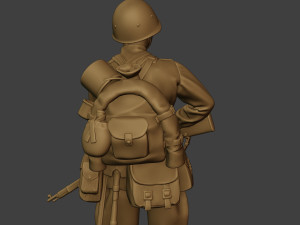 russian soldier ww2 stand r1 Modèles 3D en vedette