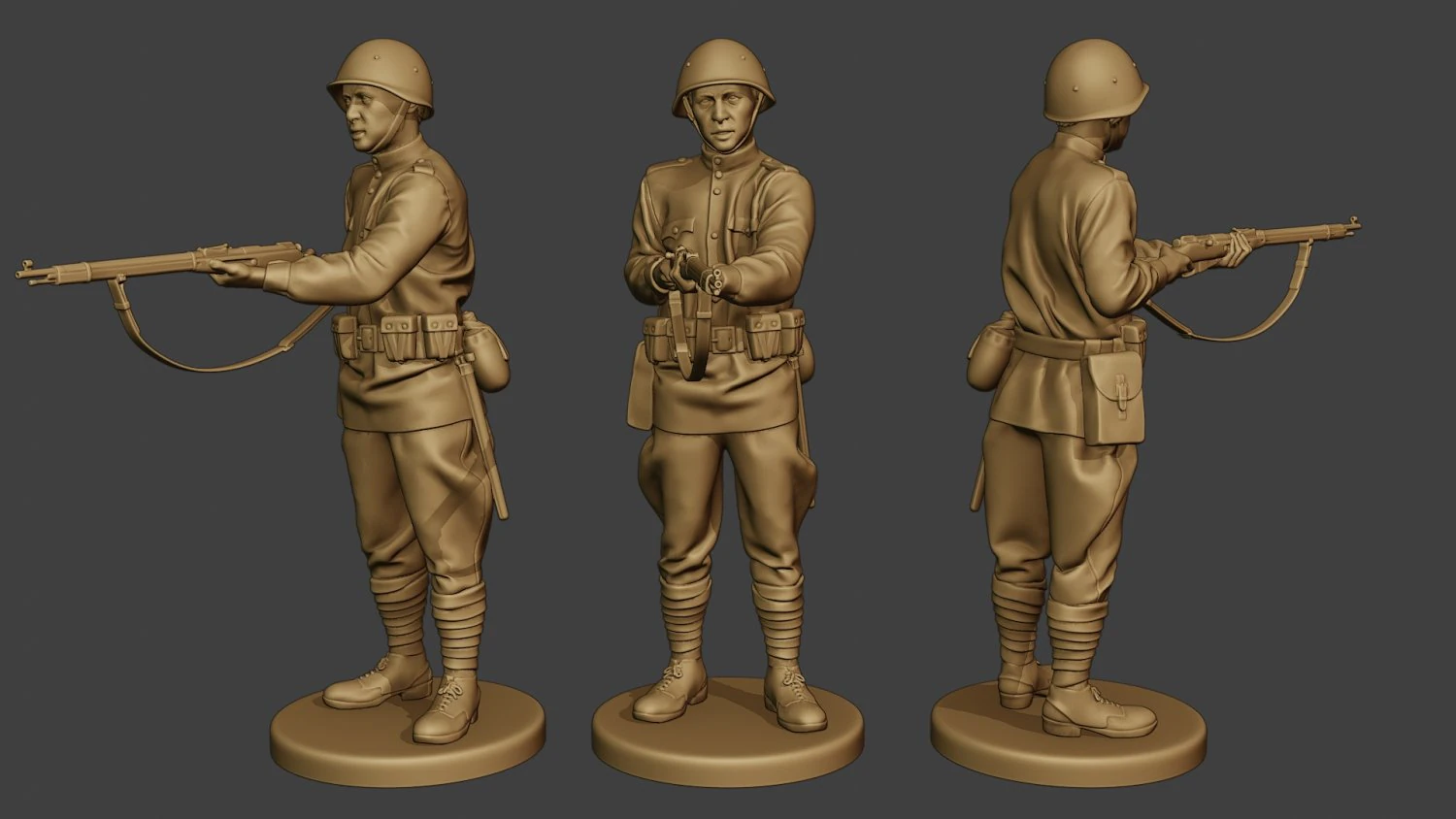 russian soldier ww2 stand2 r1 3D Print Model .c4d .max .obj .3ds .fbx .stl .blend 