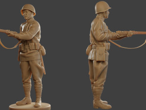 russian soldier ww2 stand2 r1 3D-printmodel