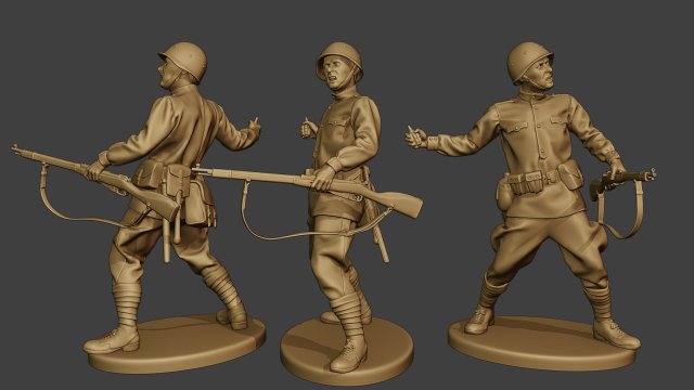 russian soldier ww2 throw grenade r1 3Dプリントモデル .c4d .max .obj .3ds .fbx .stl .blend 