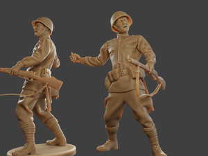 russian soldier ww2 throw grenade r1 3Dプリントモデル