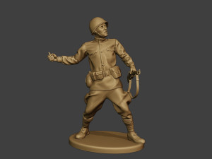 russian soldier ww2 throw grenade r1 3Dプリントモデル