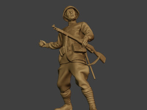 russian soldier ww2 throw grenade r1 3Dプリントモデル