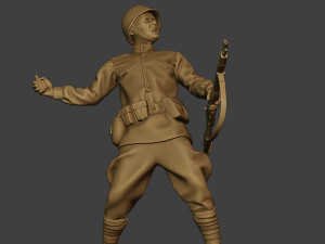 russian soldier ww2 throw grenade r1 3Dプリントモデル