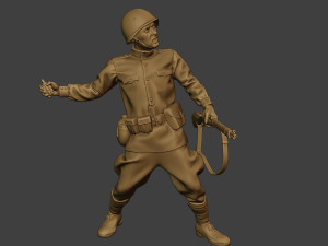 russian soldier ww2 throw grenade r1 3Dプリントモデル