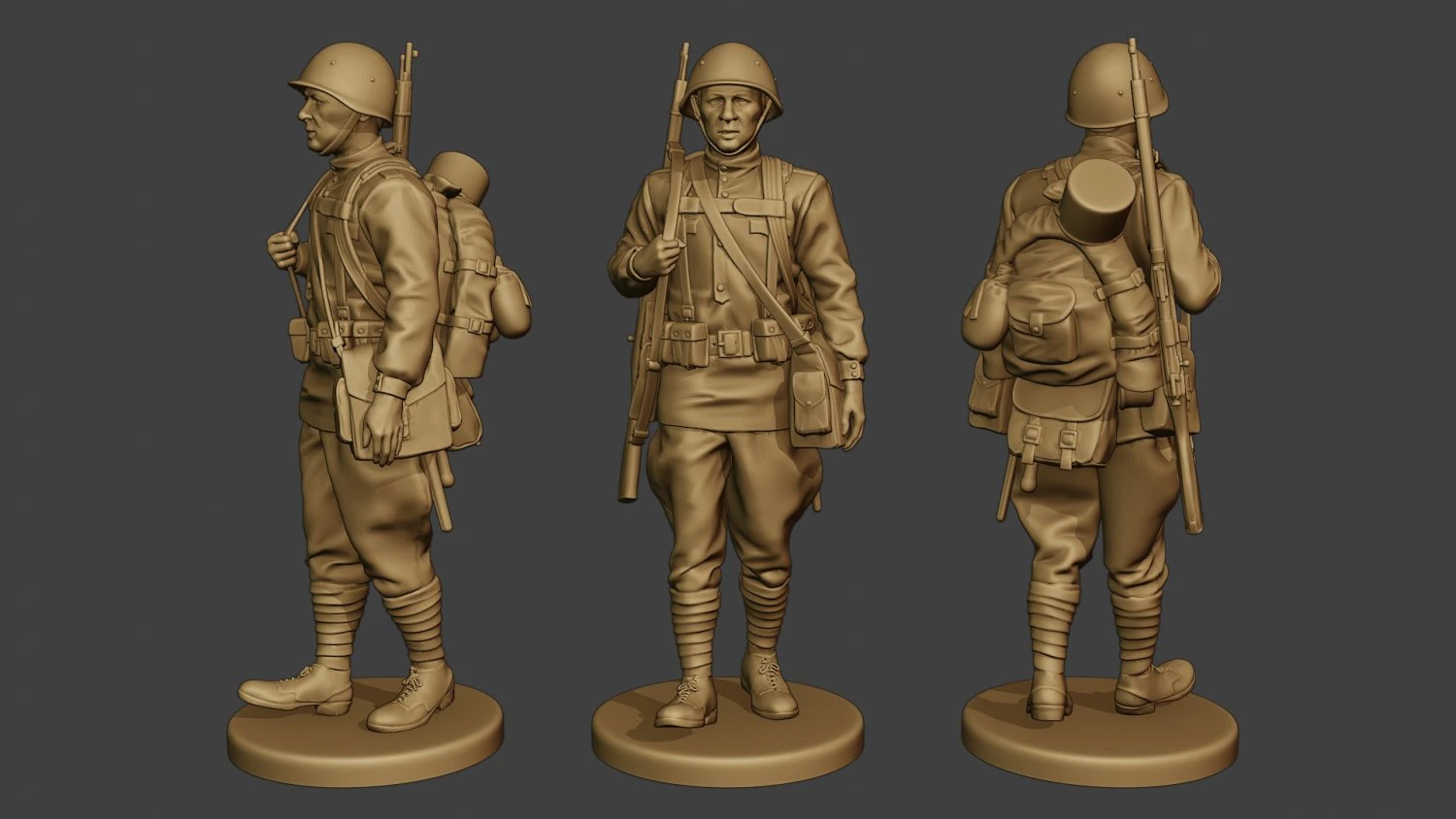 russian soldier ww2 walk r1 3D Print Model .c4d .max .obj .3ds .fbx .stl .blend 