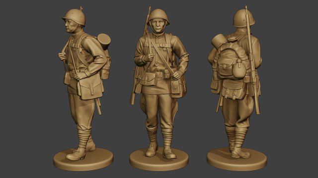 russian soldier ww2 walk2 r1 Modelo de Impressão 3D .c4d .max .obj .3ds .fbx .stl .blend 
