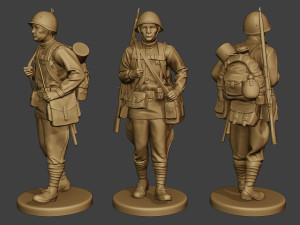 russian soldier ww2 walk2 r1 3D Print Model